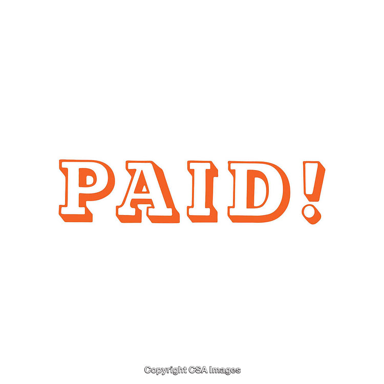 Bold Orange Paid Text with White Background for Financial Concepts