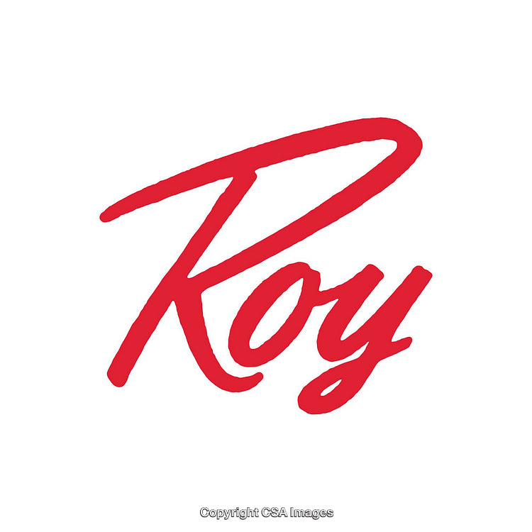 Red Roy Logo Text on a White Background