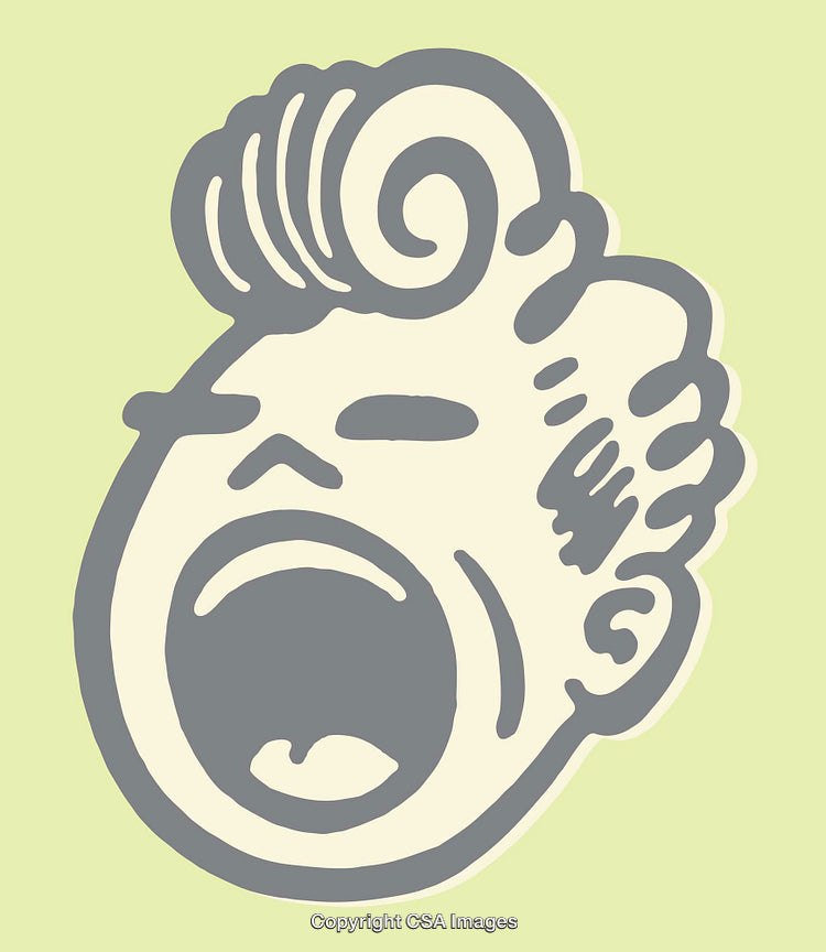 Stylized Cartoon Illustration of a Face in Expressive Line Art Style
