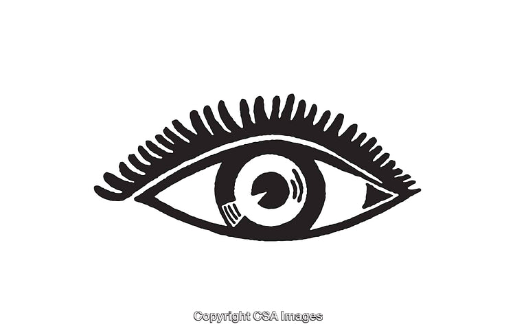 Minimalist Black and White Line Drawing of a Mesmerizing Eye