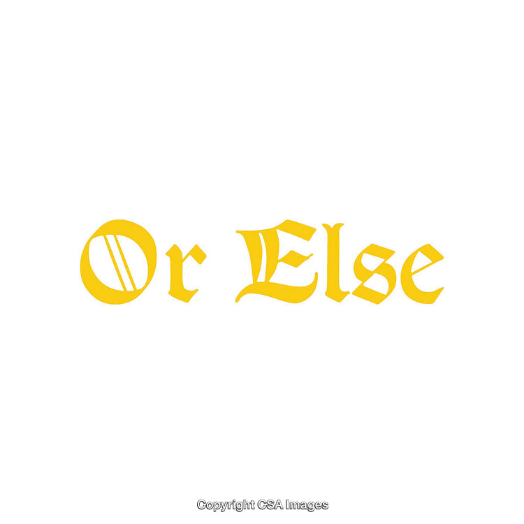 Yellow Gothic Font Phrase on a White Background