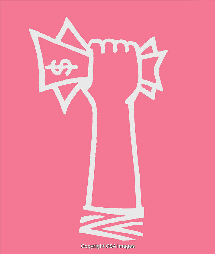 Empowerment Concept Hand Holding Dollar Icon on Vibrant Background