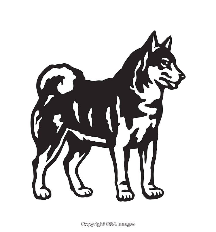 Detailed Black and White Line Art of Dog Profile