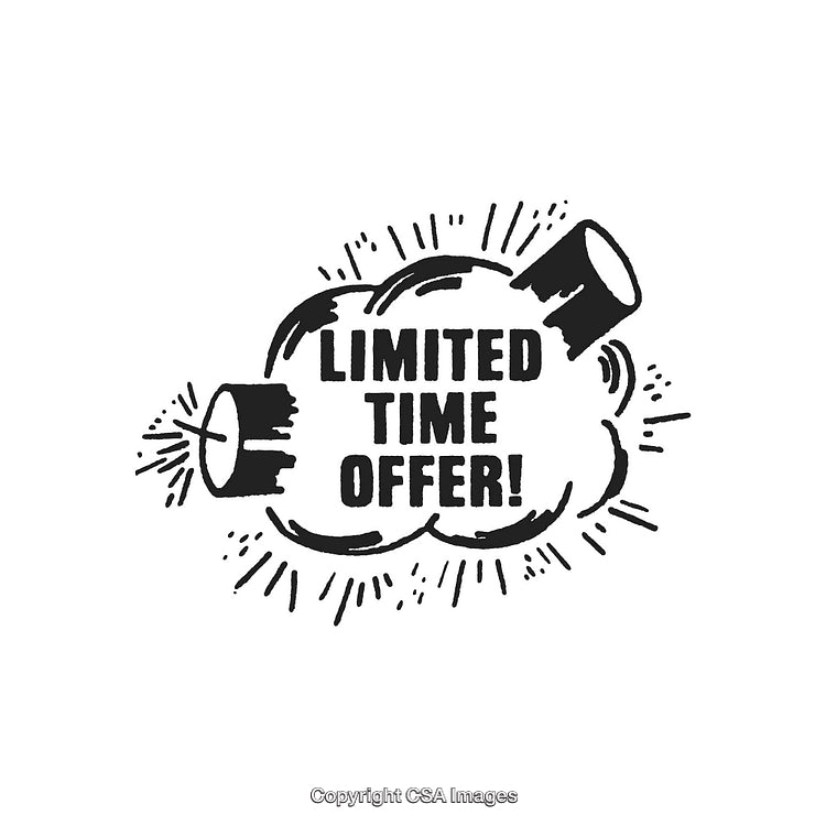 Monochrome Design Featuring Limited Time Offer Promotion and Dynamic Elements