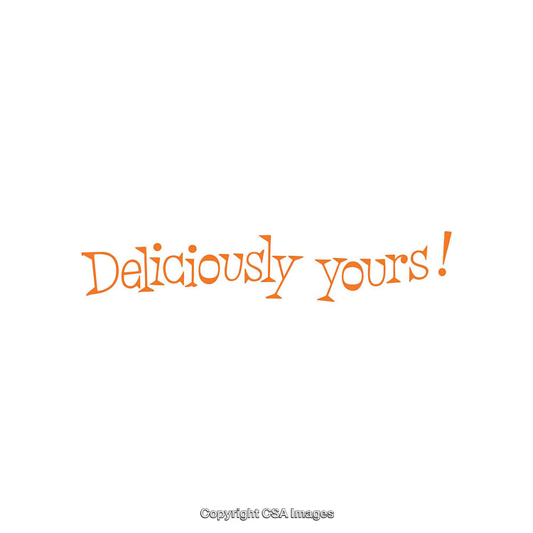 Creative Typography Featuring Deliciously Yours in Orange Script on White