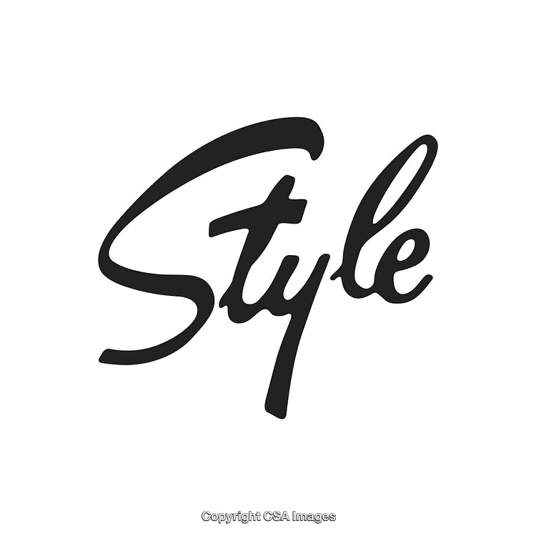 Stylish Calligraphy Design Featuring the Word Style with Black Arial Script