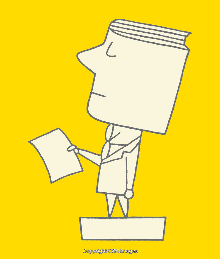 Creative Line Art Illustration of a Business Person Holding a Document