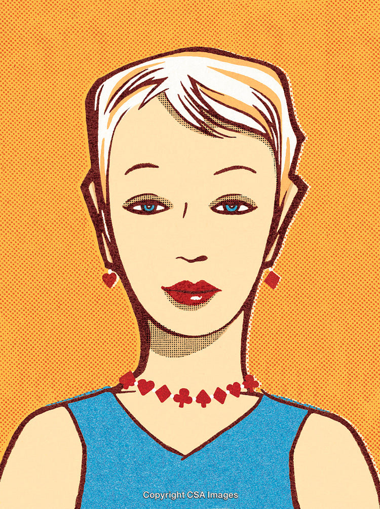 Pop Art Style Illustration of a Woman with Accessories