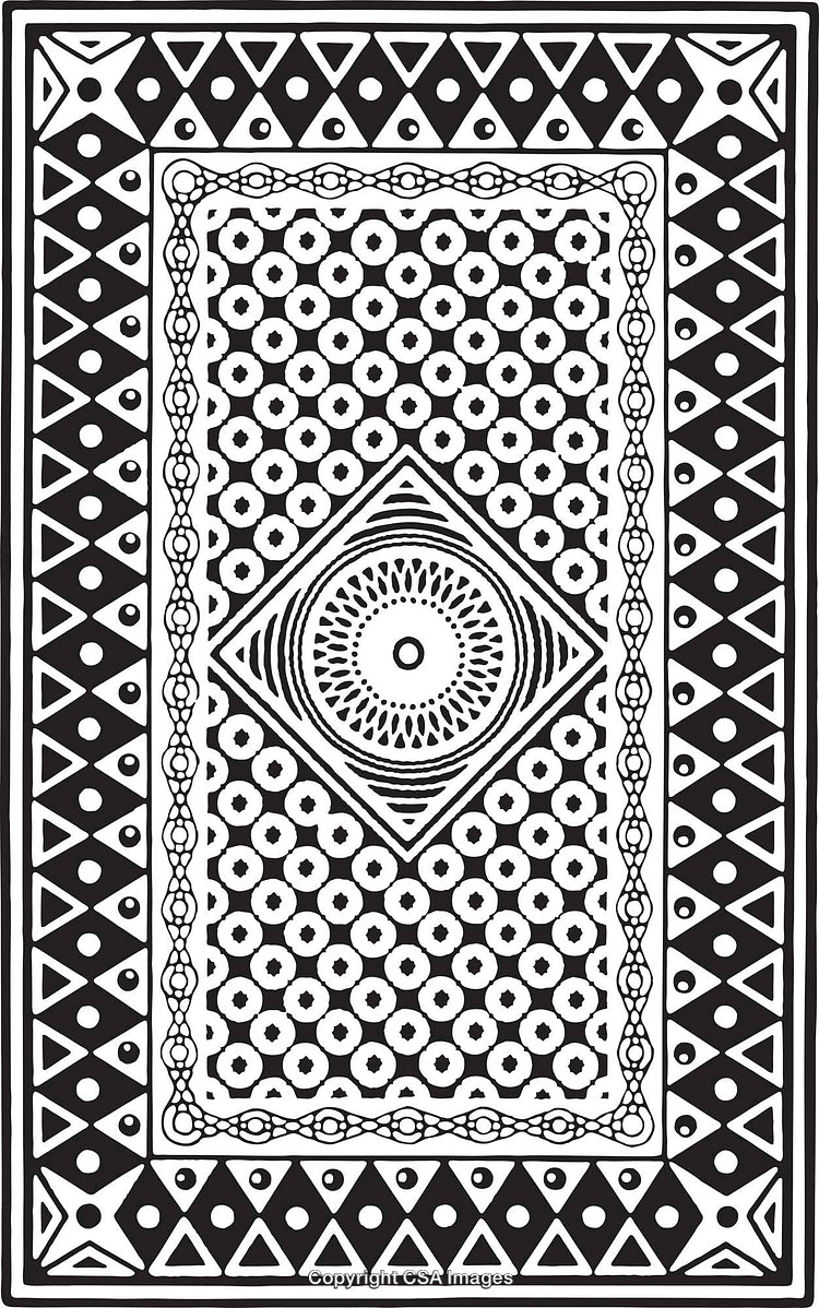 Intricate Black And White Pattern With Geometric and Symmetrical Design