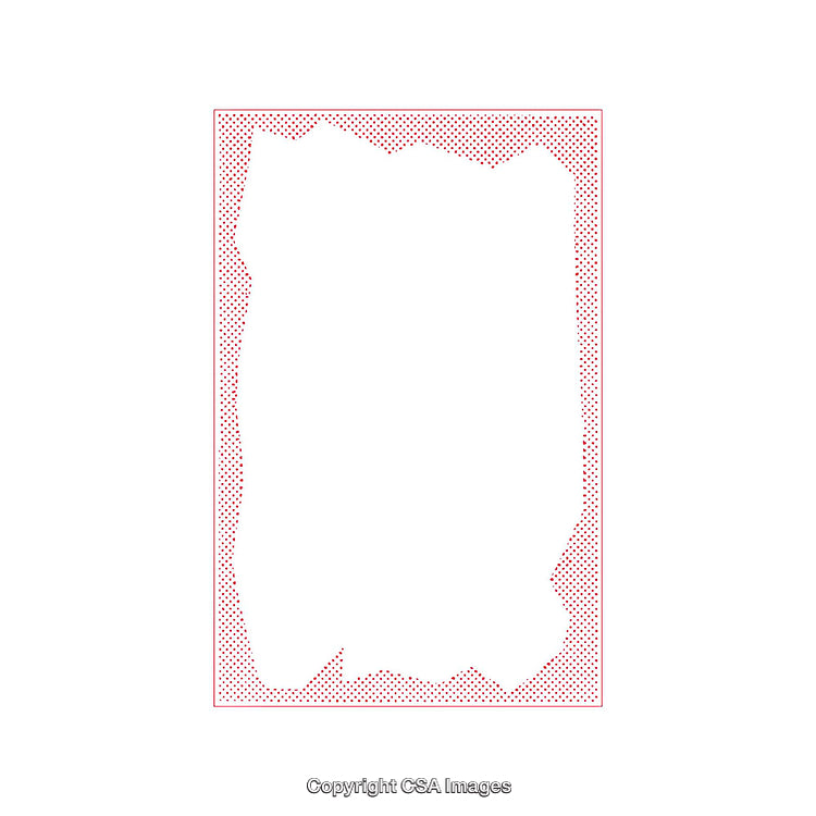 Abstract Red Polka Dot Border on White Background for Graphic Design