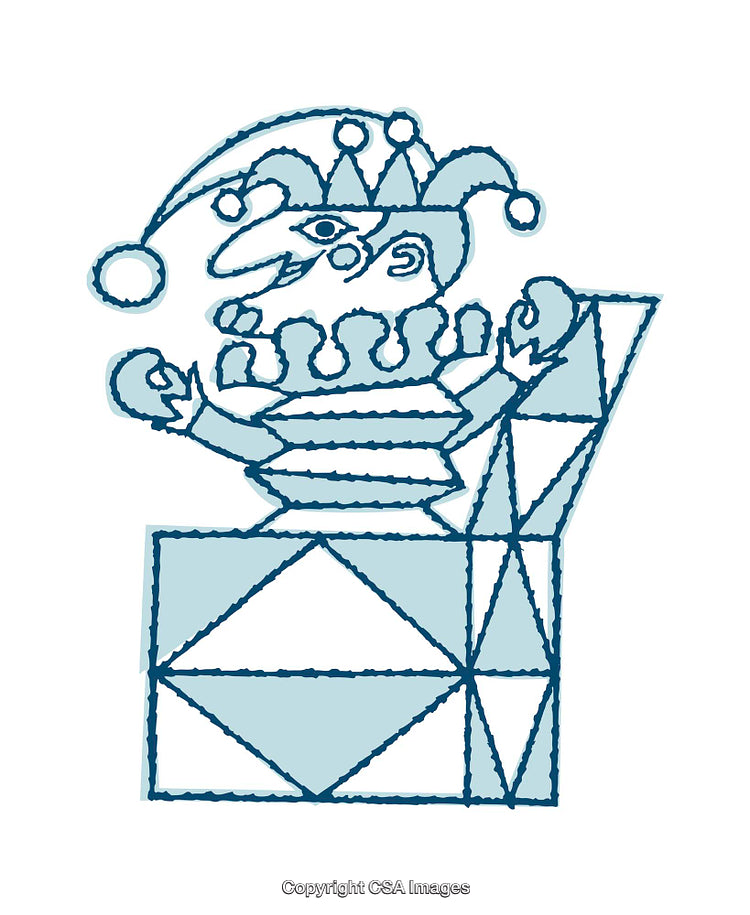 Whimsical Illustration of Character Pop-Out in a Geometric Style