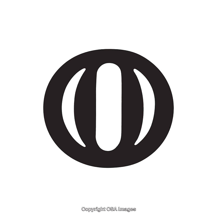 Black Minimalistic Letter O Symbol On White Background
