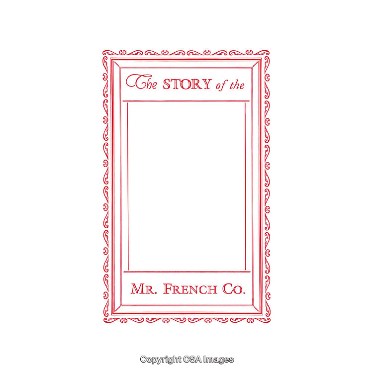 Vintage Ornate Frame with Red Decorative Border and Space for Custom Text