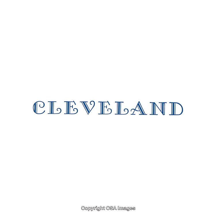 Cleveland Typography Art Featuring Stylish Serif Font on White Background