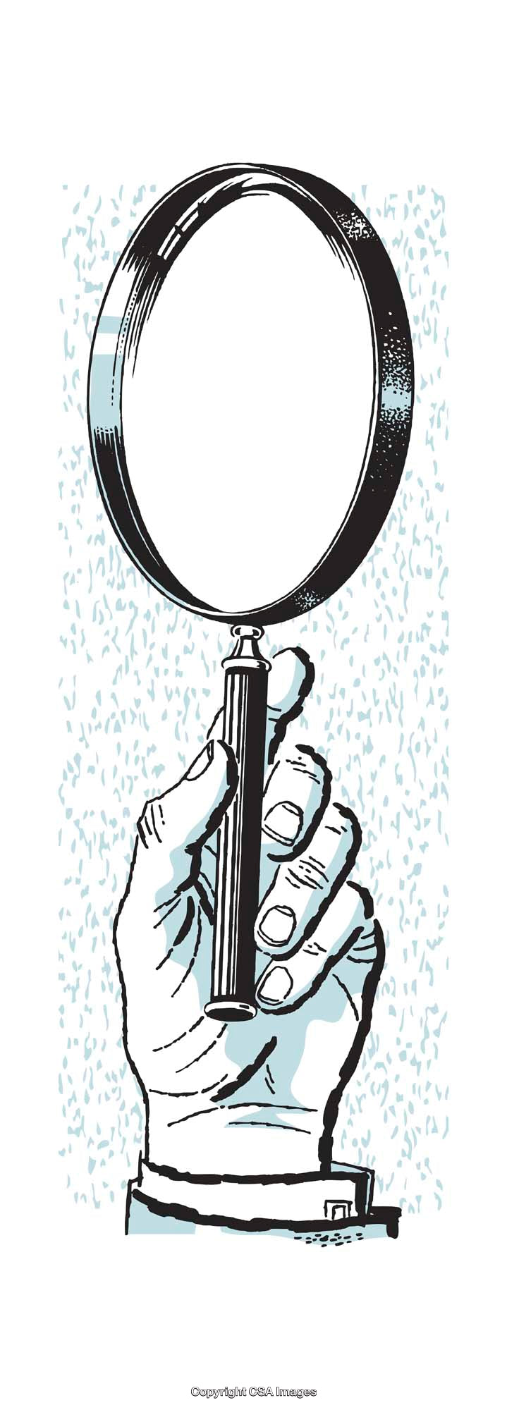 Detailed Illustration of a Hand Holding a Magnifying Glass