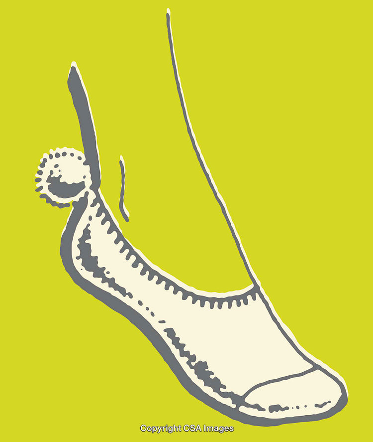 Minimalist Line Art of a Decorative Sock on Solid Background
