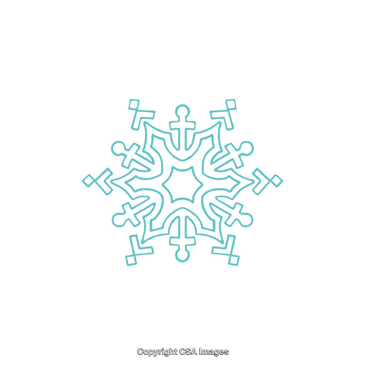 Symmetrical Snowflake Design With Intricate Patterns on White Background