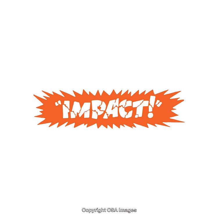 Dynamic Orange Impact Text Graphic with a Vibrant Energy Design