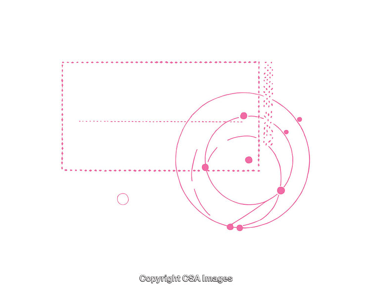 Abstract Geometric Diagram Featuring Circles and Rectangular Shapes