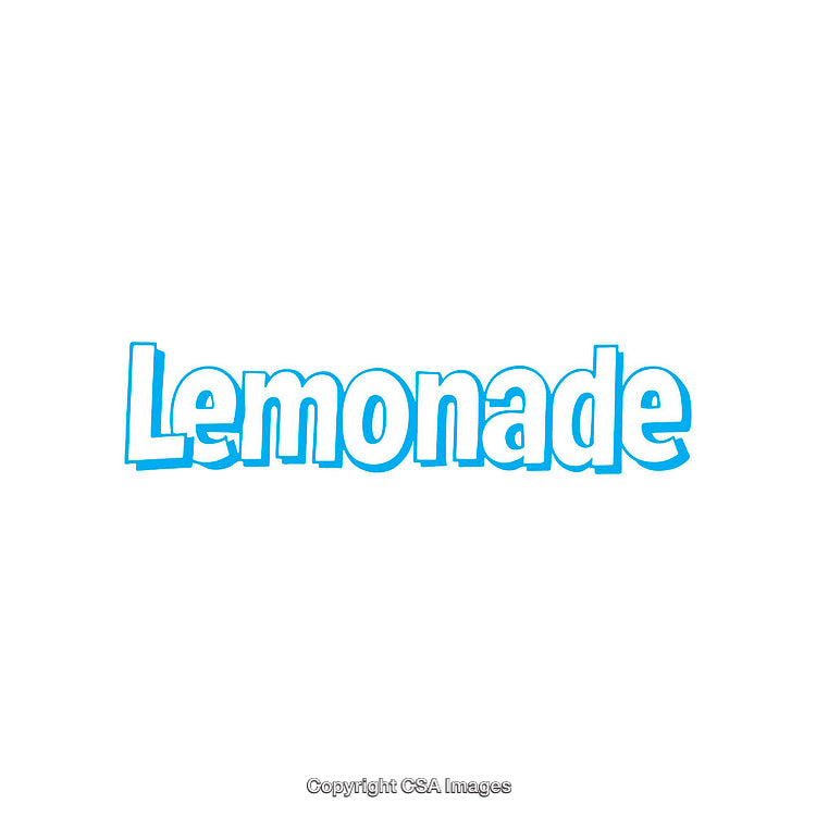 Colorful Lemonade Text Displayed in Blue Bubble Font on White Background
