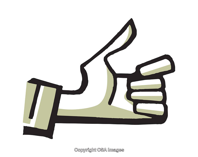Playful Cartoon Hand Illustrating Thumb-Up Gesture Highlighting Positivity and Agreement