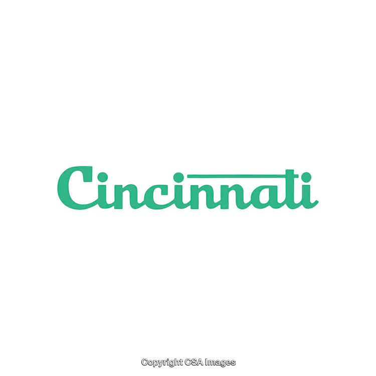 Stylish Cincinnati Typography Design in Green on White Background