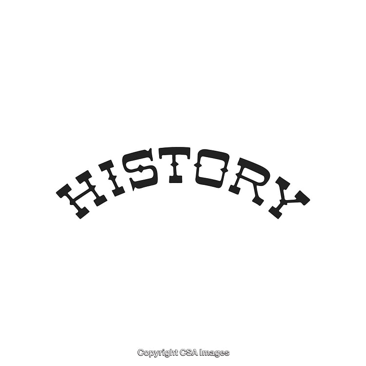 Arching Text Displaying the Word 'History' in a Vintage Style Font