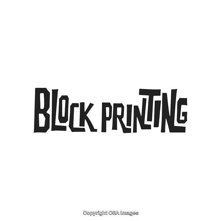 Creative Block Printing Text Design in Stylized Black Typography