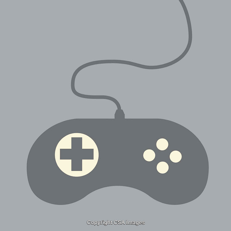 Retro Game Controller Line Art With Minimalist Style