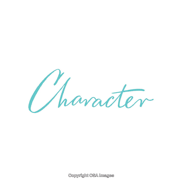 Minimalistic Text of the Word 'Character' in Elegant Script Font