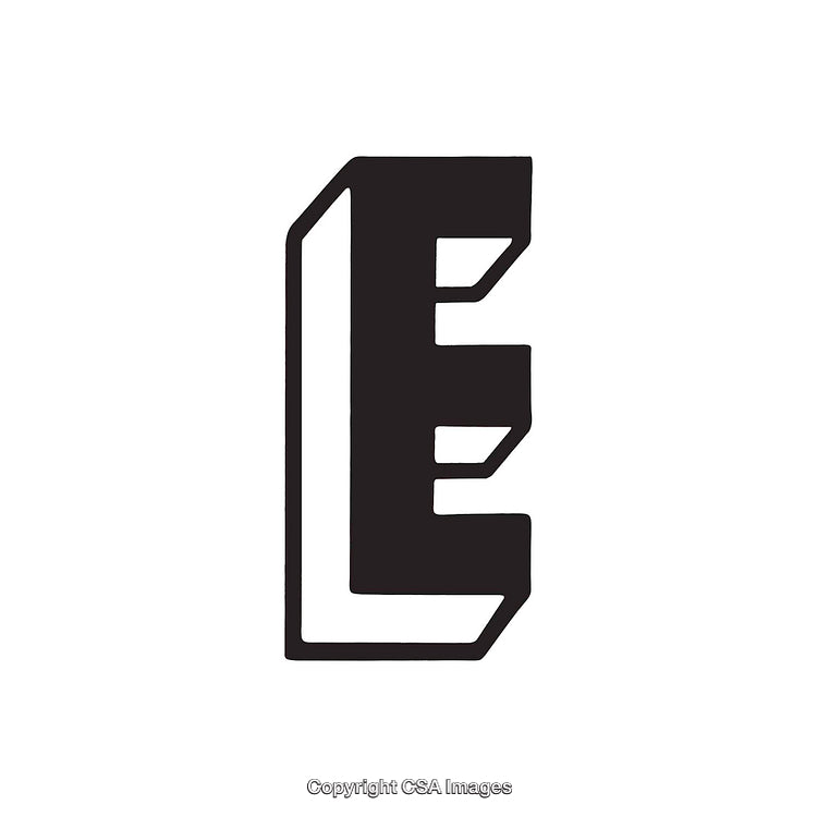 Bold Black Letter E Design on a White Background