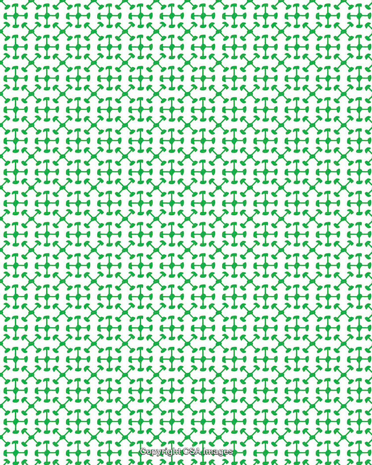 Green Interlocking Geometric Pattern on a White Background