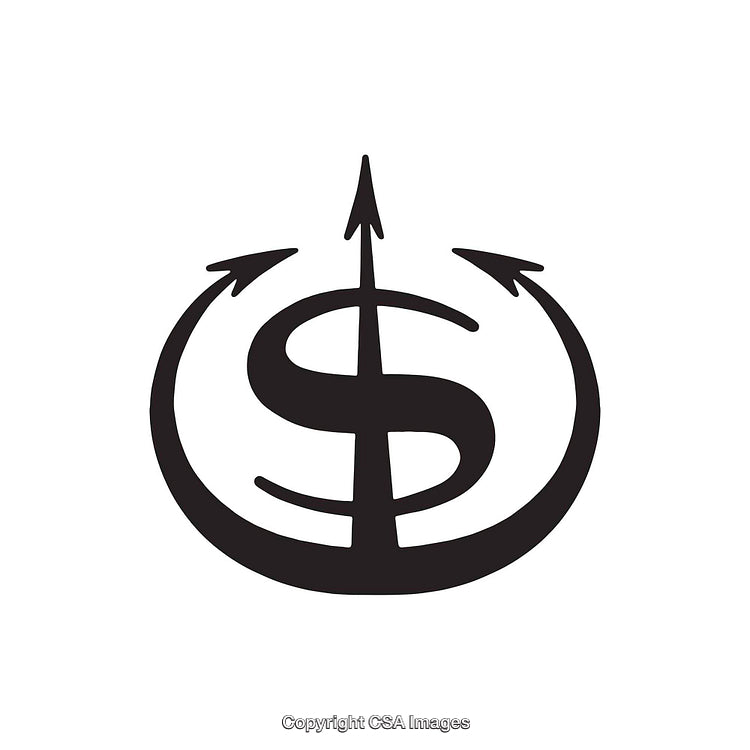 Creative Illustration Featuring Stylized Dollar Symbol and Hooks Design