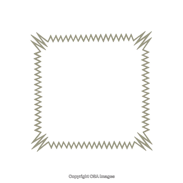 Abstract Zigzag Frame Illustration in Neutral Gray on White Background