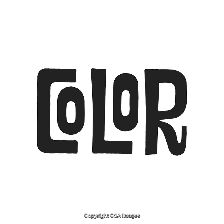 Creative Black and White Artistic Typography Graphic Design Featuring the Word 'Color'