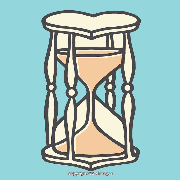Heart-Shaped Hourglass Illustration Featuring Playful Pastel Colors