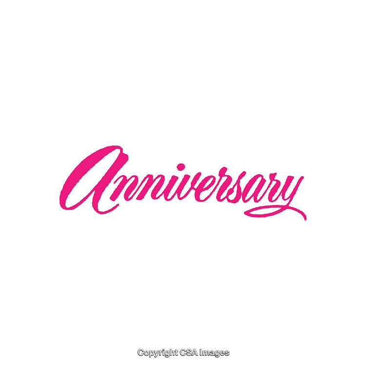 Stylish Pink Anniversary Text with Bold Script on White Background