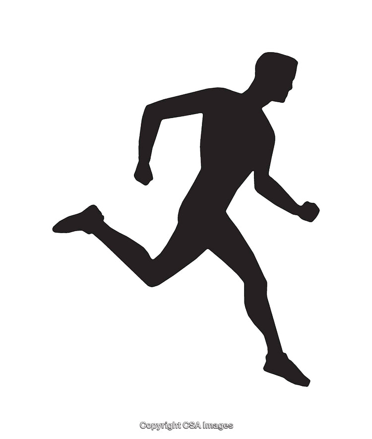 Silhouette Illustration of a Man Running in a Dynamic Pose