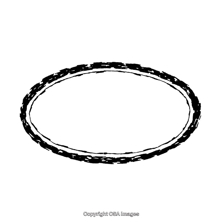 Simple Black and White Circular Border with Textured Design