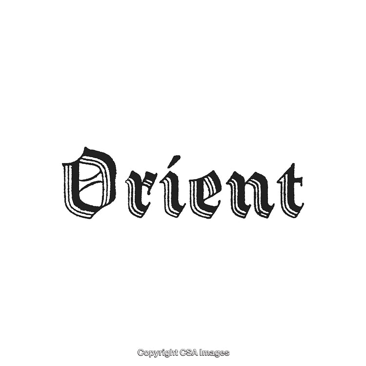 Classic Gothic Text Typography of the Word 'Orient' on White Background
