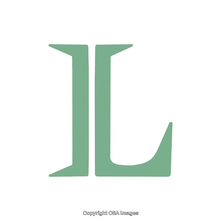 Green Stylized Capital Letter L on White Background