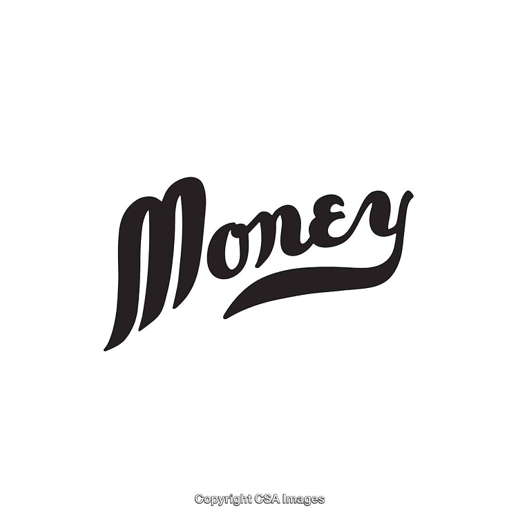 Creative Typography Featuring the Word Money in Stylish Black Script
