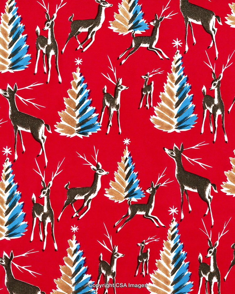 Deer and Pine Tree Pattern