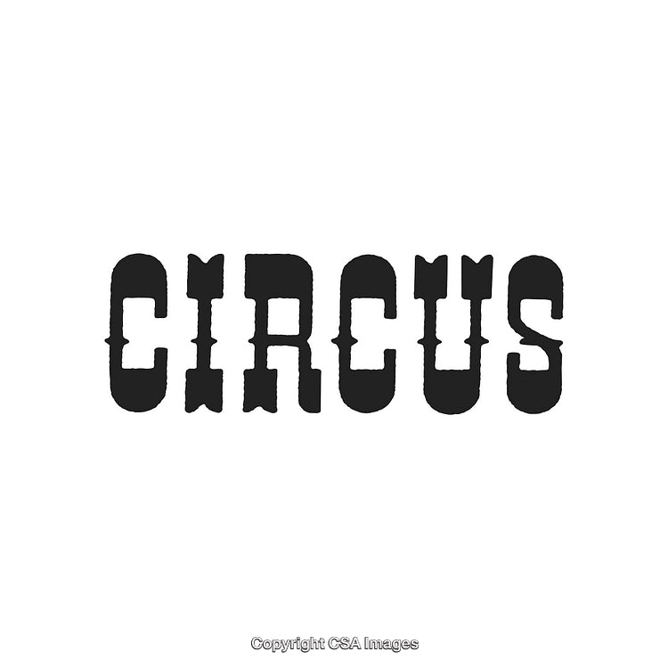 Bold Black Circus Typography Design on White Background