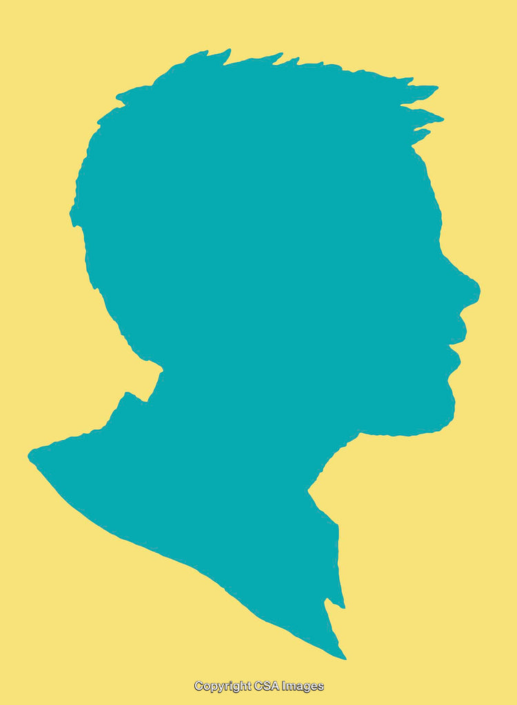 Silhouette of a Male Profile on a Minimalist Background