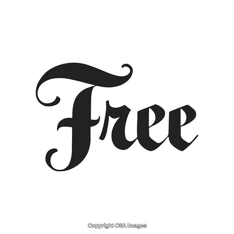Elegant Black Lettering of the Word 'Free' on a White Background