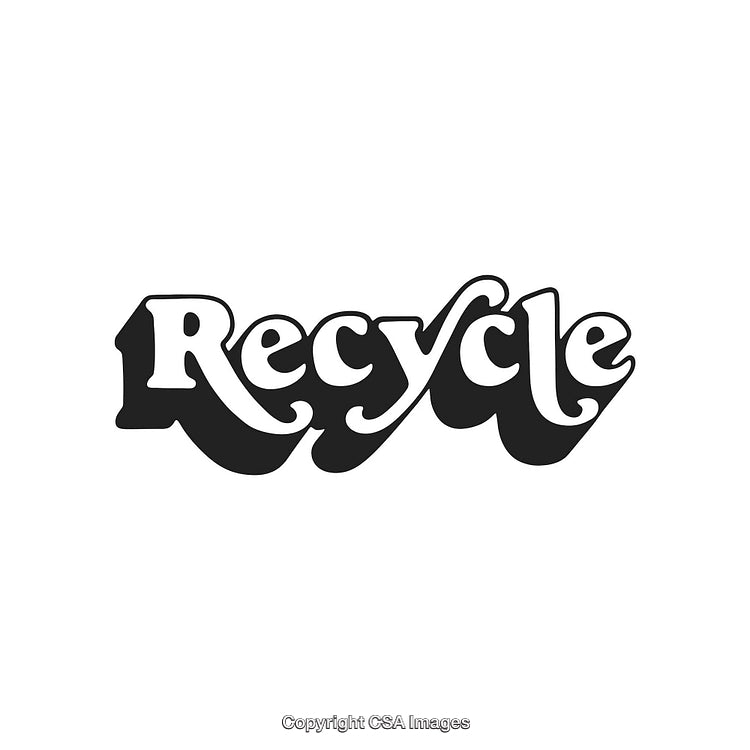 Bold Black and White Recycle Text Design With Stylish Font