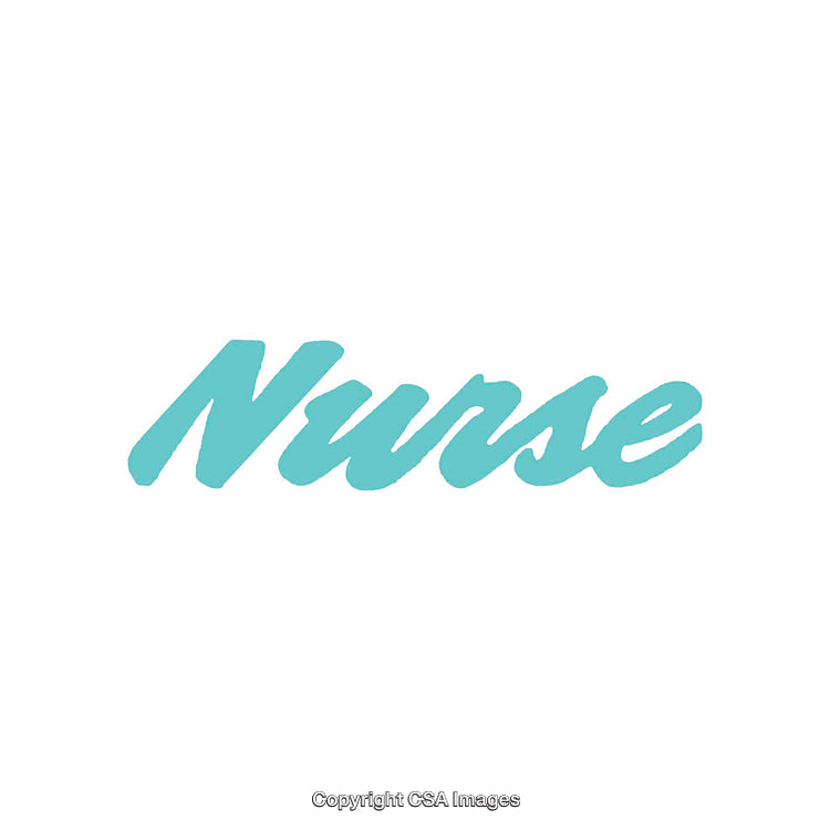 Nurse Text in Teal Color on a Clean White Background