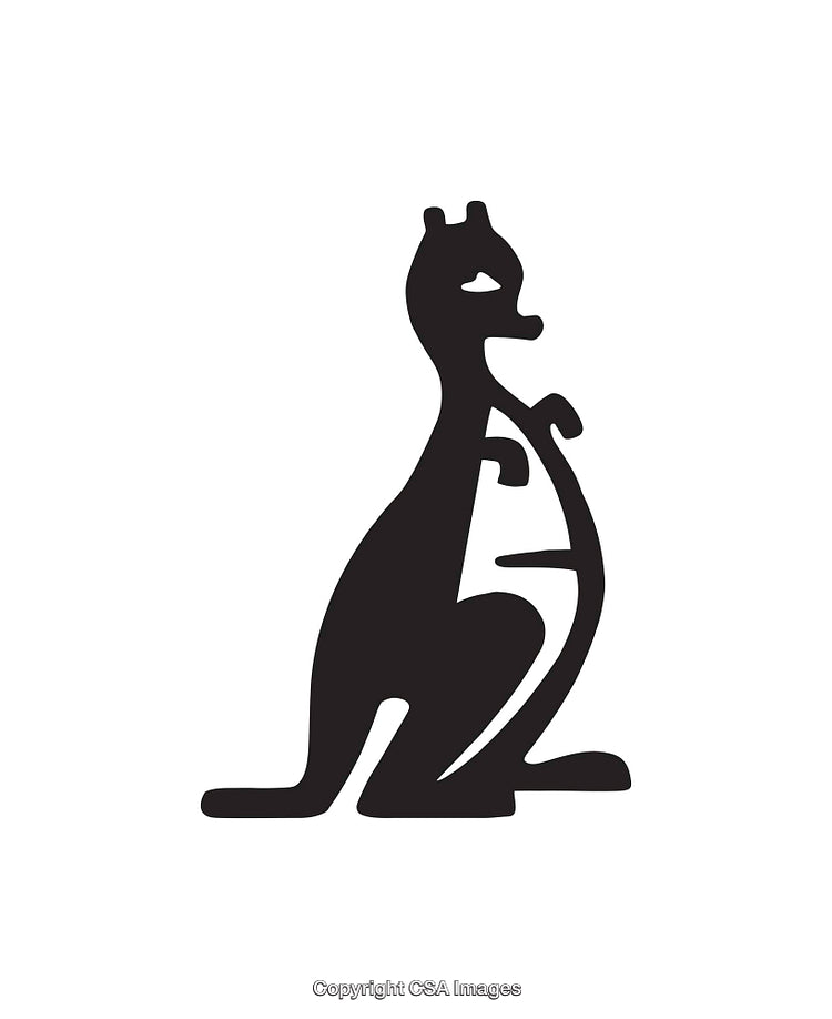Simplistic Black and White Illustration of a Stylized Animal Silhouette