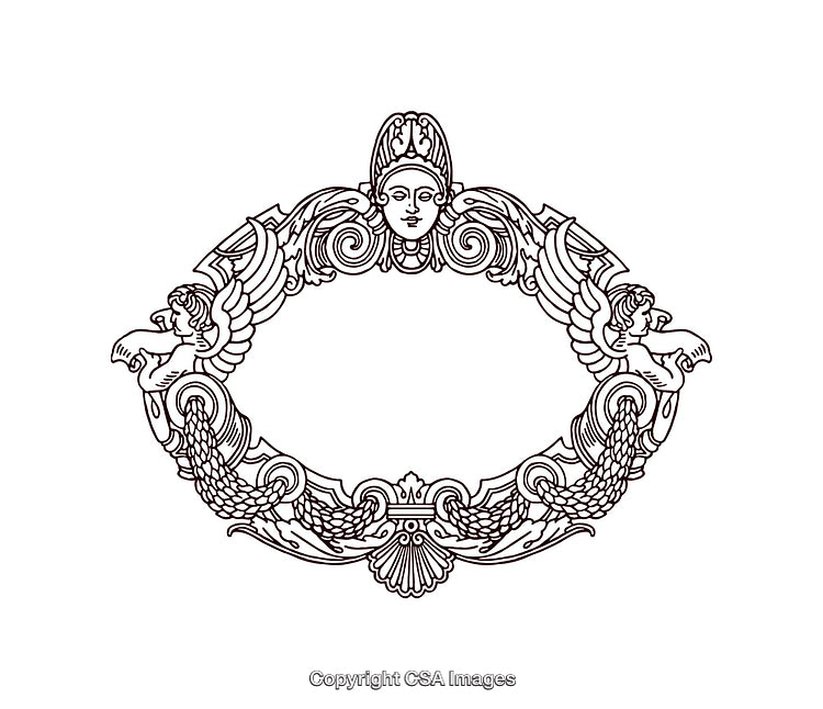Intricate Black And White Line Art Ornamental Frame Design